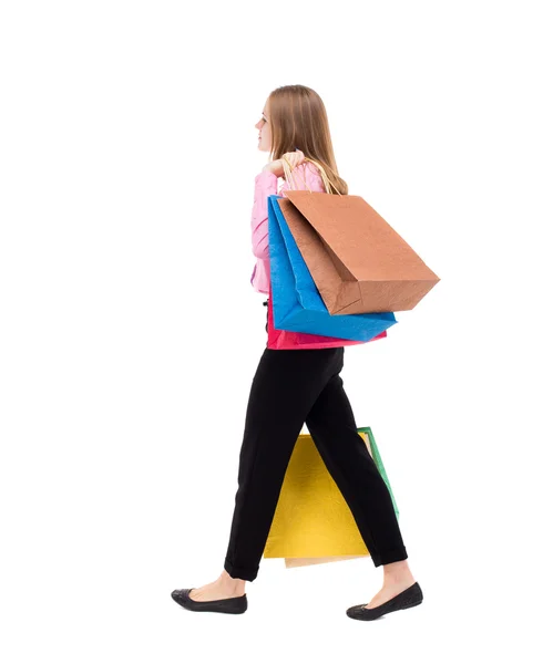 Mulher com sacos de compras — Fotografia de Stock