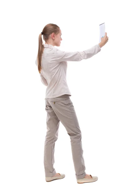 Mujer usando un teléfono móvil — Foto de Stock