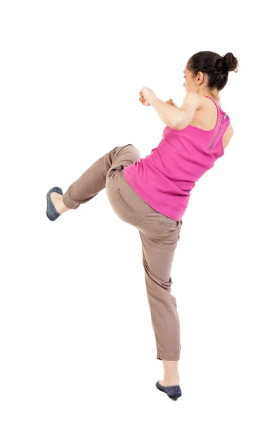 Peleas graciosas mujer flaca — Foto de Stock