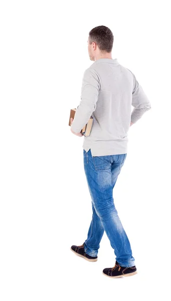 Hombre con pila de libros . — Foto de Stock