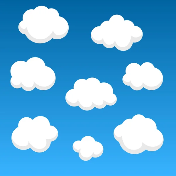 Flache Wolken am blauen Himmel — Stockvektor