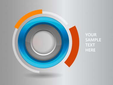 3D daire kare beyaz zemin üzerinde. Vektör çizim