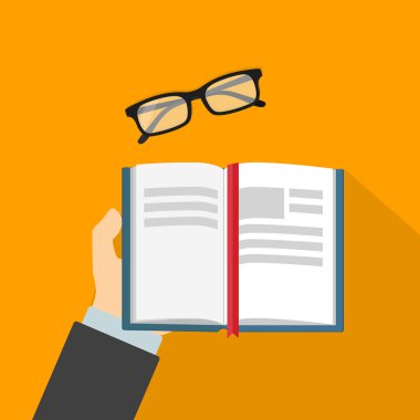 Kitap düz vektör Illustration okuma