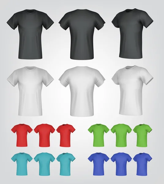 Modèles de t-shirt homme uni. Contexte isolé . — Image vectorielle