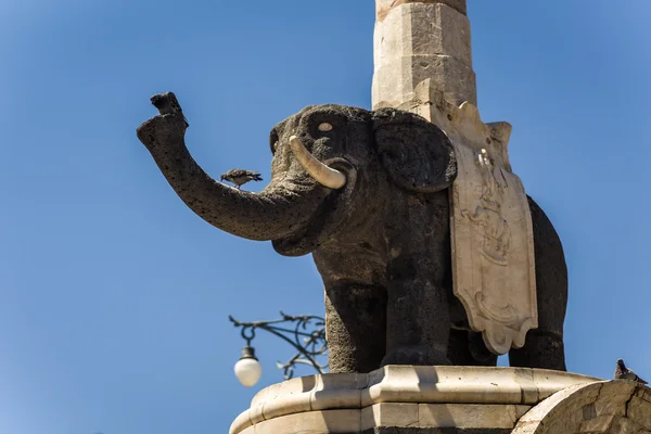 Az elefánt szobra Catania, Szicília — Stock Fotó