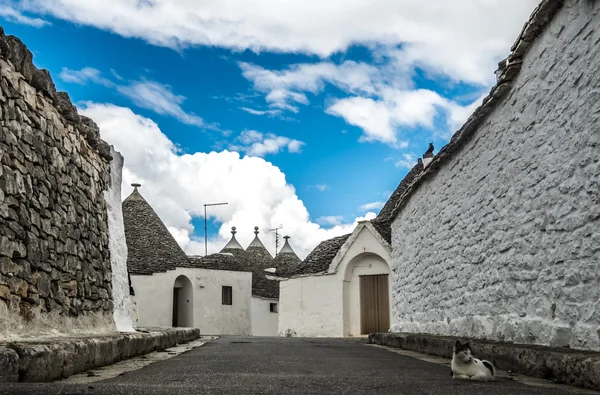 Akberobello, город Трулли, каменные дома — стоковое фото