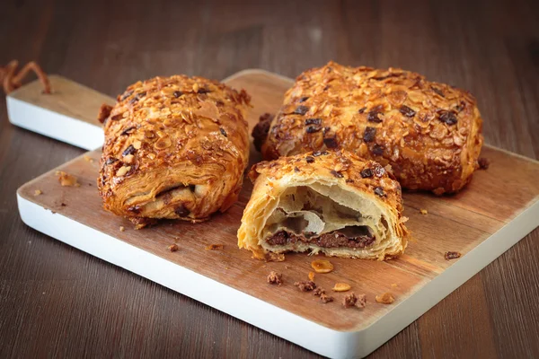 Chocolate bread croissant — Stock Photo, Image
