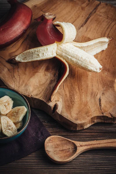 Delicious Fresh Raw Red Bananas South America — Stock Photo, Image