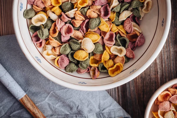 Ręcznie Robione Makaron Orecchiette Puglia Wykonane Naturalnych Smaków Takich Jak — Zdjęcie stockowe