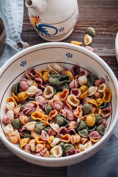 Massa Orecchiette Artesanal Puglia Feita Com Sabores Naturais Como Açafrão — Fotografia de Stock