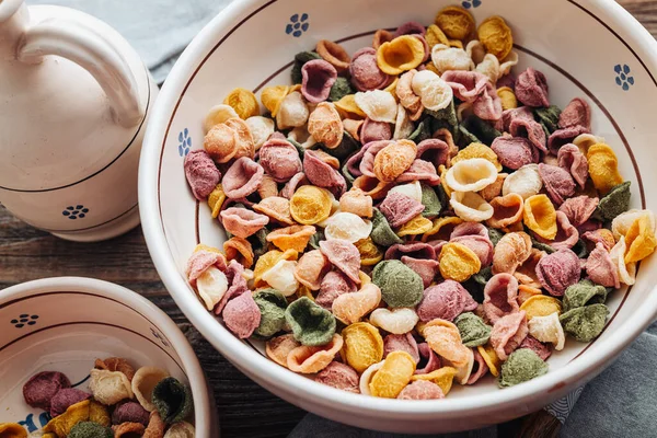 Pasta Orecchiette Hecha Mano Puglia Hecha Con Sabores Naturales Como —  Fotos de Stock