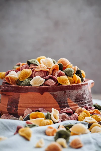 Handgjord Orecchiette Pasta Från Apulien Gjord Med Naturliga Smaker Som — Stockfoto