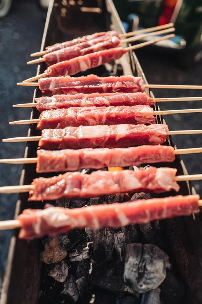 Arrosticini Pincho Carne Oveja Tradicional Región Abruzos Italia —  Fotos de Stock
