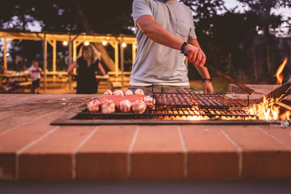 Sommergrillen Auf Dem Campingplatz Apulien — Stockfoto