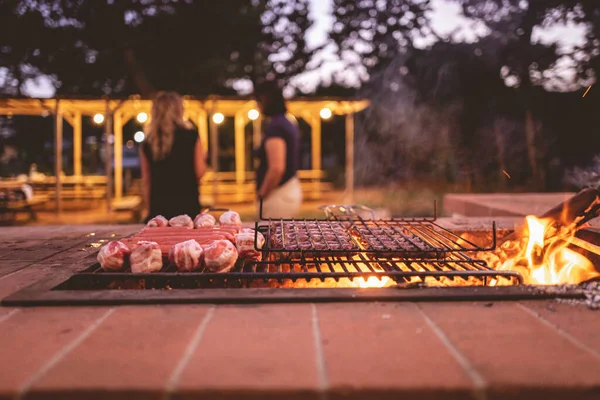 Barbecue Été Dans Camping Dans Les Pouilles — Photo