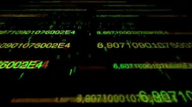 Numaraları ve yeşil çizgili sayma ile dijital akış