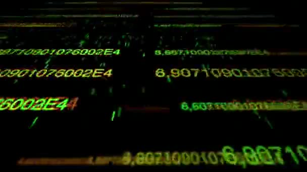 Flux numérique avec nombres de comptage et rayures vertes 