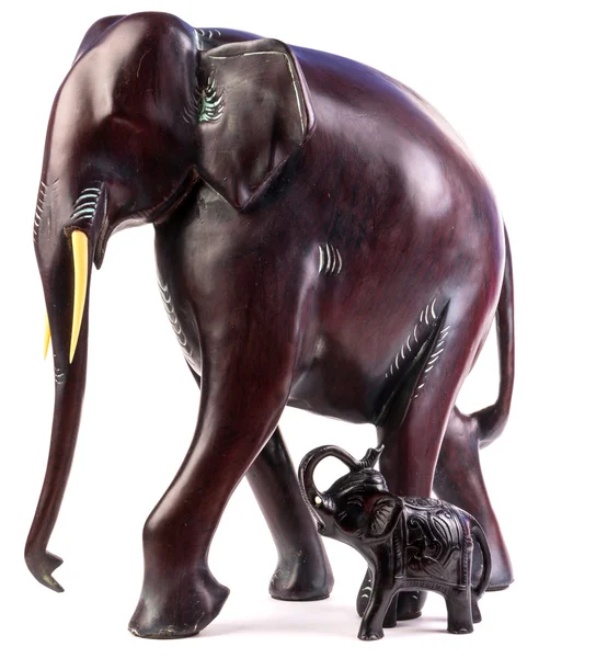Houten olifant beeldje — Stockfoto