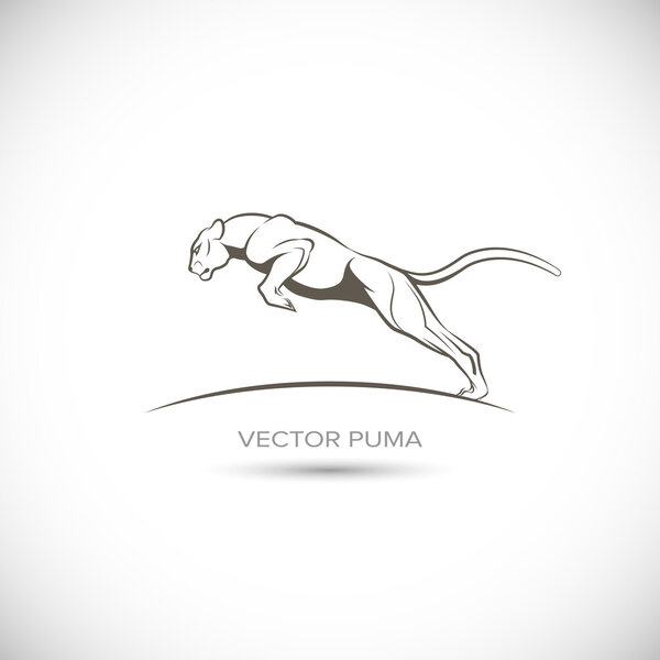 Label with a picture of cougar