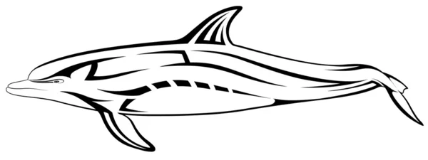 Delfín, tatuaje — Vector de stock