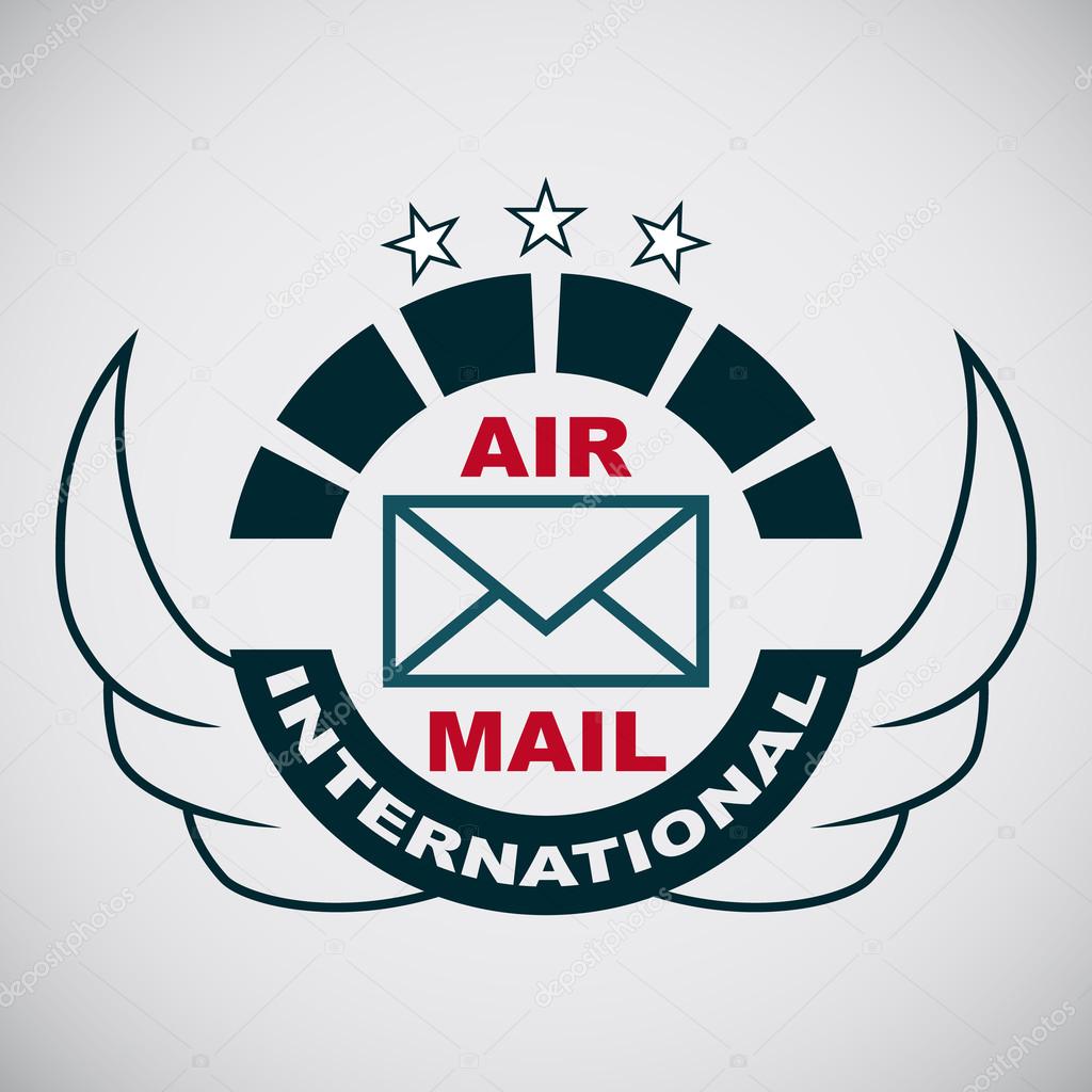 Vector stamp with the image of the logo Air mail