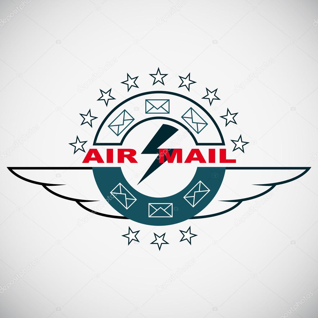 Vector stamp with the image of the logo Air mail