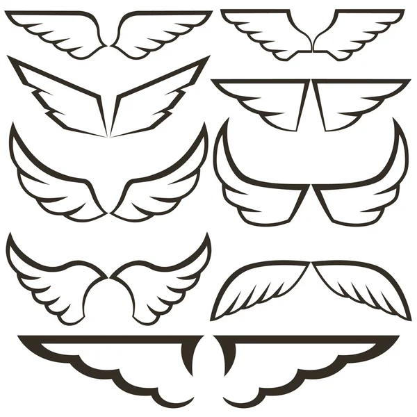 Wings. Vector Set — Stock Vector