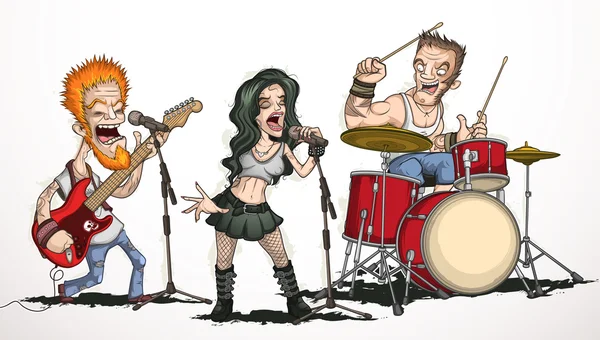 Rock band de trois musiciens — Image vectorielle