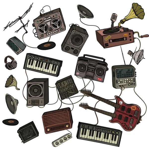 Instruments et équipements de musique — Image vectorielle