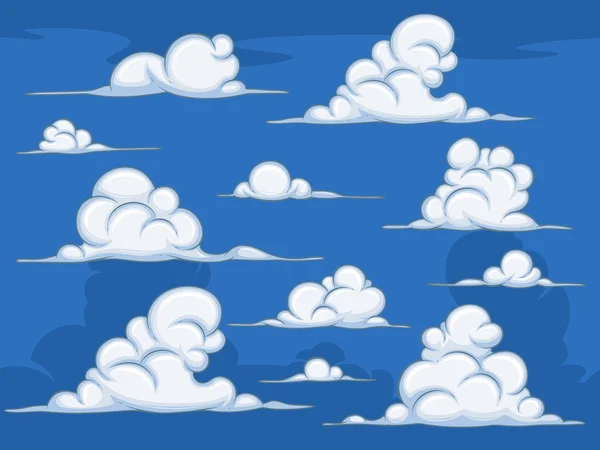 Nuages de dessin animé de jour — Image vectorielle