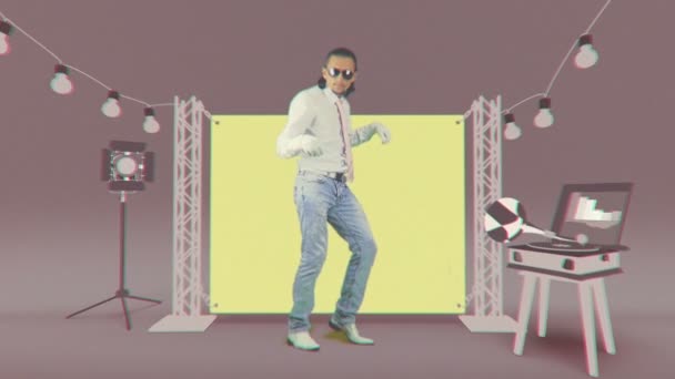 Şık adam dans — Stok video