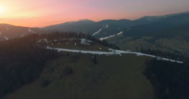 Berglandschap bij zonsondergang — Stockvideo