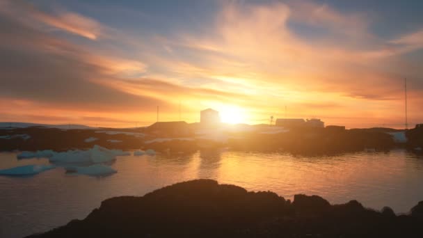 南極大陸の雄大な夕日 — ストック動画
