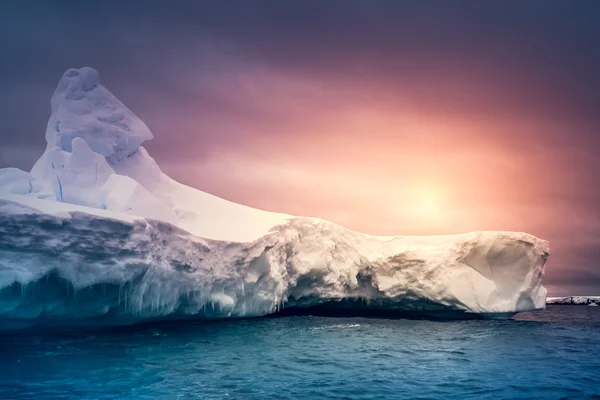 Summer  sunset in Antarctica Stock Photo