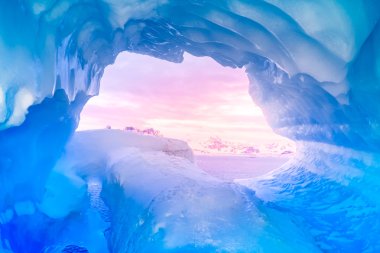 blue ice cave clipart