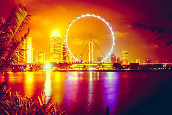 Сінгапур на ніч — стокове фото