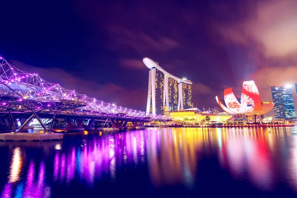Singapur por la noche —  Fotos de Stock