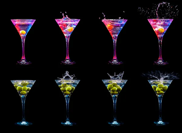 Cocktail con olive in bicchieri — Foto Stock