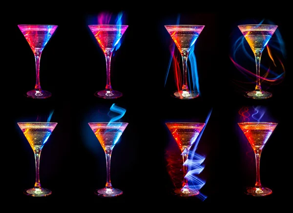 Colorful modern cocktails in glasses — Stock Photo, Image