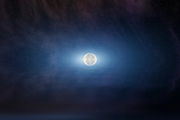 Moon in starry night sky — Stock Photo, Image