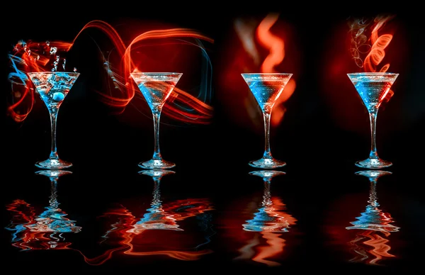 Modern cocktails in glasses — Stock Photo, Image