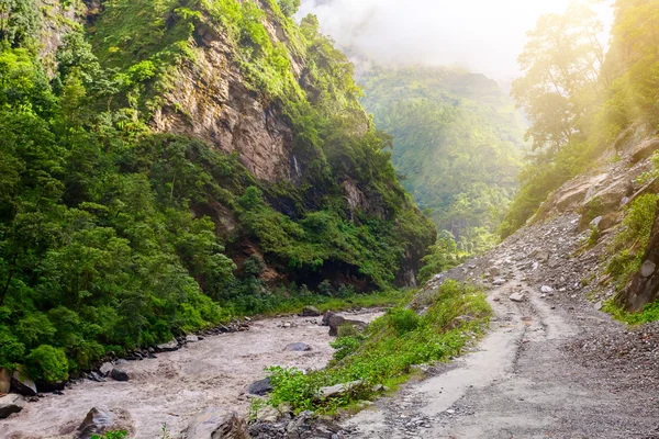 Nehir ve dağ Nepal — Stok fotoğraf