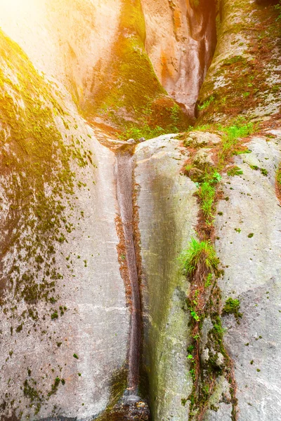 Kayalar yeşil çim ve moss ile — Stok fotoğraf