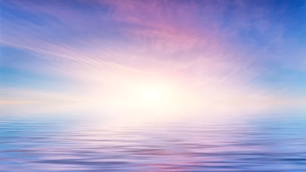 Sky at sunset reflected in water — Stock Photo, Image