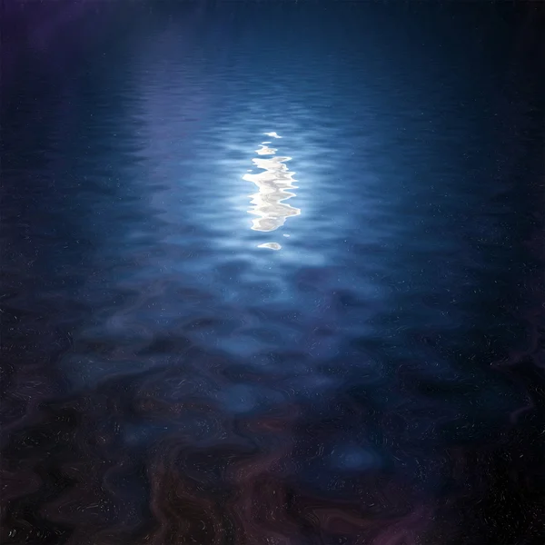 Noční obloha odráží ve vodě — Stock fotografie
