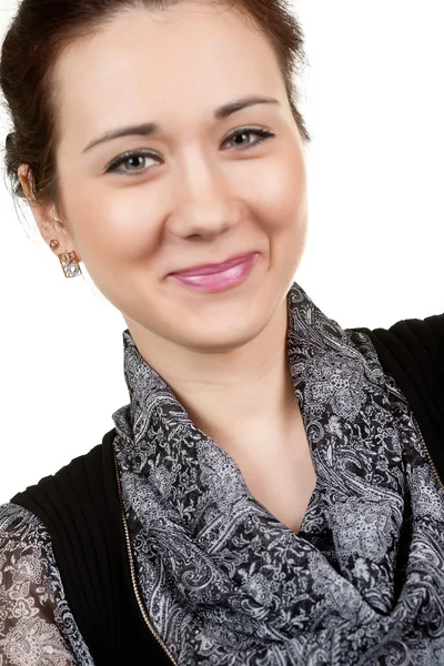 beyaz zemin üzerinde genç güzel kadın