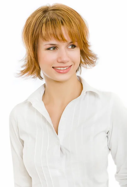 Woman in a white shirt — Stock Photo, Image