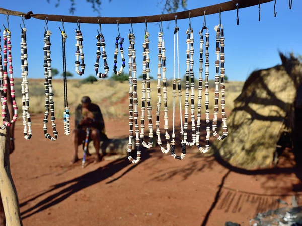 Pueblo de los bosquimanos, desierto de Kalahari, Namibia — Foto de Stock