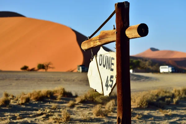 Dune 45 sign, Namibia — Stock Photo, Image