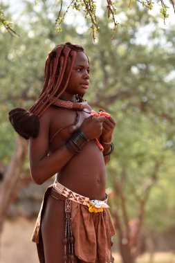 Himba kız portre, Namibya 